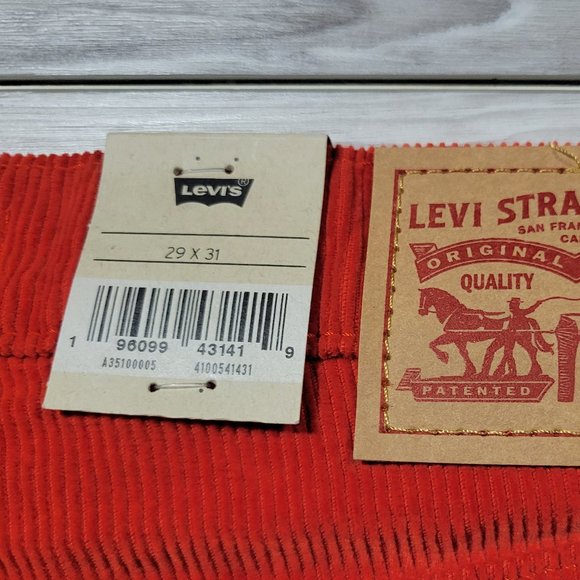 Levis 94’ Baggy Mid Rise Sz 24 - 34 Straight Leg Corduroy Dad Jeans Blood Orange - Picture 9 of 12